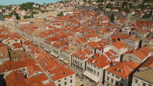 Slow Aerial View Old Town Dubrovnik Croatia — Stock Video