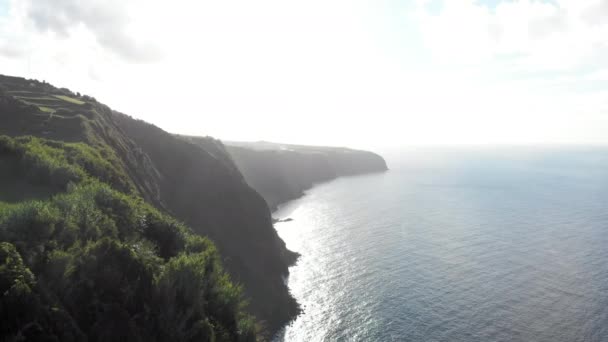 Vista Costa Aérea Ilha San Miguel Nos Açores Durante Verão — Vídeo de Stock