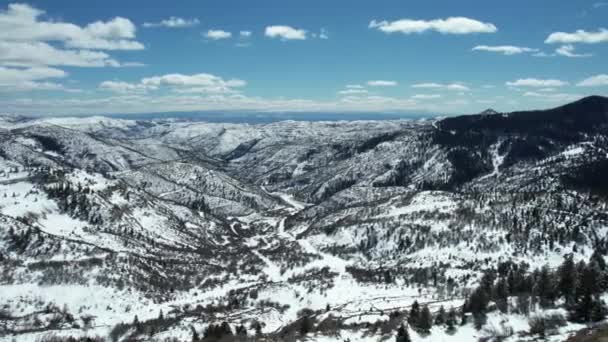 Luchtfoto Van Book Cliffs West Colorado Snow Capped Landscape Heldere — Stockvideo