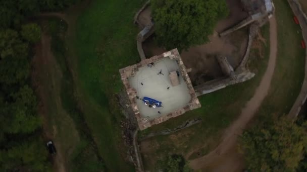 Drone Tiros Waldkirch Alemanha Com Festa Fortaleza Floresta Negra — Vídeo de Stock