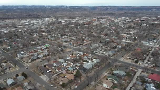 Drone Aerial View Gran Junction City Residential Neighborhood Colorado Usa — 비디오