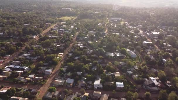 Puerto Iguazu Subúrbios Misiones Argentina Com Erupção Solar Pôr Sol — Vídeo de Stock