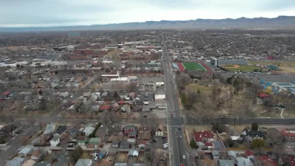 Вид Воздуха Гранд Джанкшн Сити Штат Колорадо Сша Улицы Здания — стоковое видео