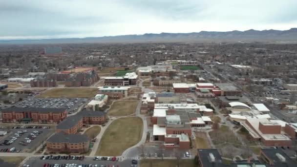 Vista Aérea Colorado Mesa University Buildings Halls Sport Fields Grand — Vídeo de stock