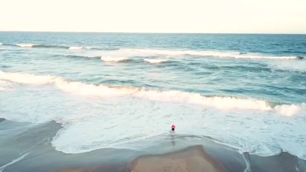 Хвилі Пляж Чоловіком — стокове відео