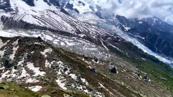 Lenyűgöző Kilátás Plan Aiguille Kábel Autó Chamonix Mont Blanc Franciaországban — Stock videók