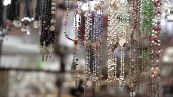 Náboženské Šperky Obchodě Suvenýry — Stock video