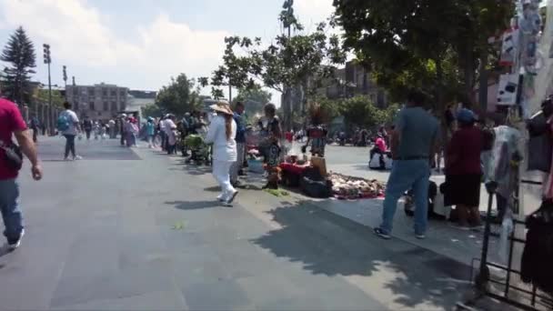 Pessoas Reunindo Centro Cidade México Para Assistir Folclore Pessoas Vestindo — Vídeo de Stock