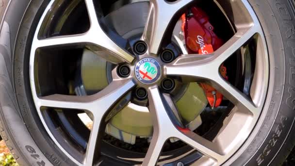 Alfa Romeo Hjul Gimbal Spinn — Stockvideo