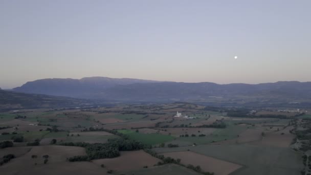 Sunrise Peaceful Valley Tremp Catalunha Espanha Drone Tiro Aéreo — Vídeo de Stock