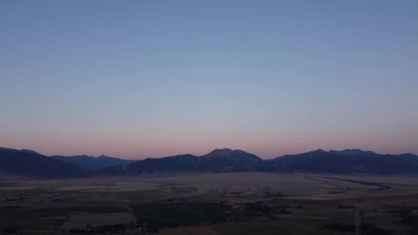 Горы После Заката Воздушном Виде — стоковое видео