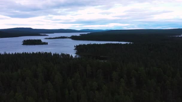 Flygfoto Det Fantastiska Nordliga Landskapet Kurravaara Sverige — Stockvideo