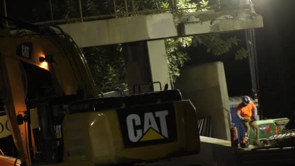 Camions Construction Sur Les Lieux Fermeture — Video
