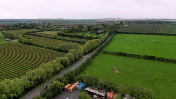 Αεροφωτογραφία Του Δρόμου Nackington Στο Canterbury Αυτοκίνητα Που Ταξιδεύουν Προς — Αρχείο Βίντεο