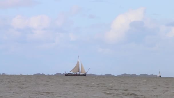 Yelkenli Wadden Denizi Aradiyarlar — Stok video