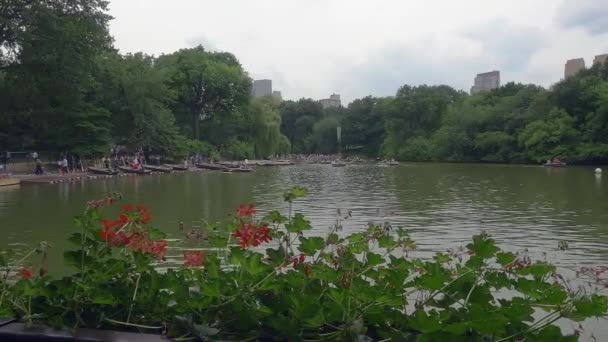 Central Park Jezioro Restauracji Boat House — Wideo stockowe