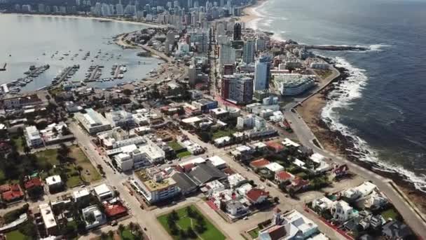 Punta Del Leste Város Sok Épülete Uruguay Partjainál — Stock videók
