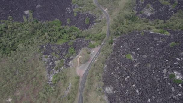 Aerial Isolated Road Black Mountain National Park Shire Cook Far — Video