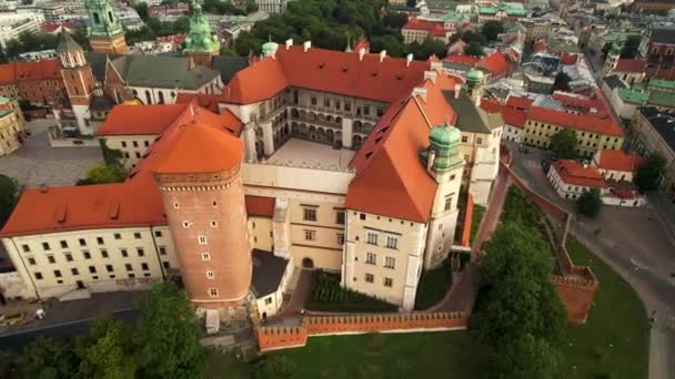 2018 Exouter Historic Wawel Royal Castle Sunrise Royal Garden Unesco — 비디오