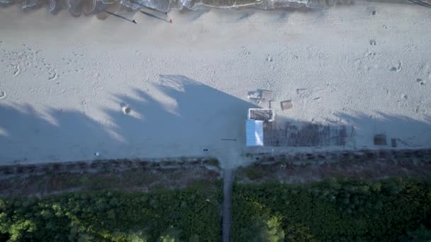 Aerial Birds Eye View Krynica Morska Beach Coastline Vistula Spit — Vídeos de Stock