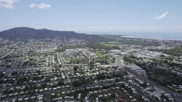 Aerial View Town Neighborhood Cairns Far North Queensland Australia Drone — Stock Video