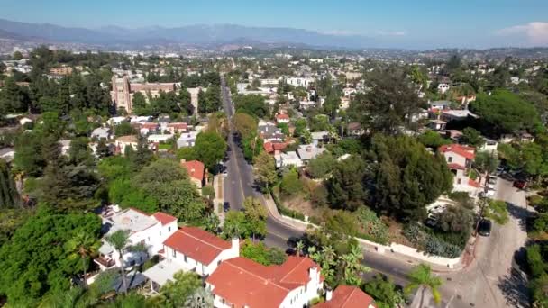 Los Feliz Los Angeles Usa Luftaufnahme Von Häusern Und Straßen — Stockvideo
