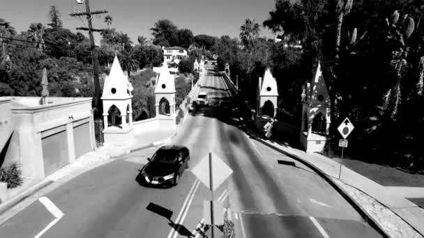 Ambiente Vintage Para Puente Shakespeare Área Franklin Hills Los Ángeles — Vídeos de Stock