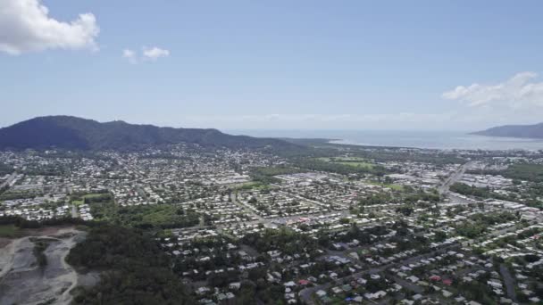 Cairns Cityscape Dagtid Långt Norra Queensland Australien Antenn Panoramautsikt — Stockvideo