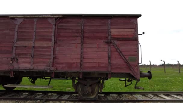 Stary Przewóz Tor Kolejowy Auschwitz Birkenau Panorama — Wideo stockowe