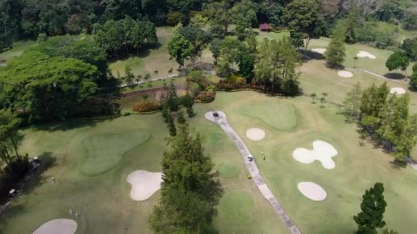 Campo Golf Vibrante Indonesia Central Cerca Magelang Ctiy Vista Aérea — Vídeos de Stock