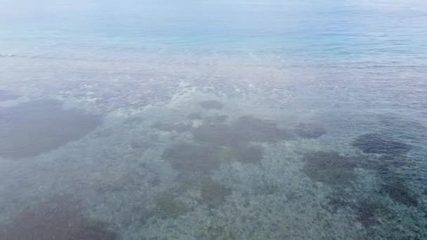 Mercan Üçgeni Ndeki Mercan Kayalıklarıyla Okyanus Üzerinde Kıyıdan Resifin Üzerinden — Stok video