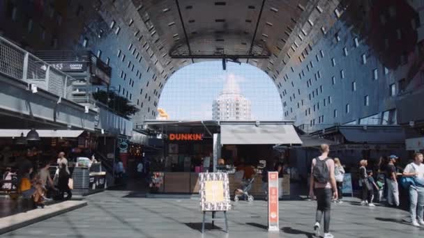 Hidastus Kallistus Laukaus Osoittaa Yksityiskohtaista Taidetta Market Hall Kattoon — kuvapankkivideo