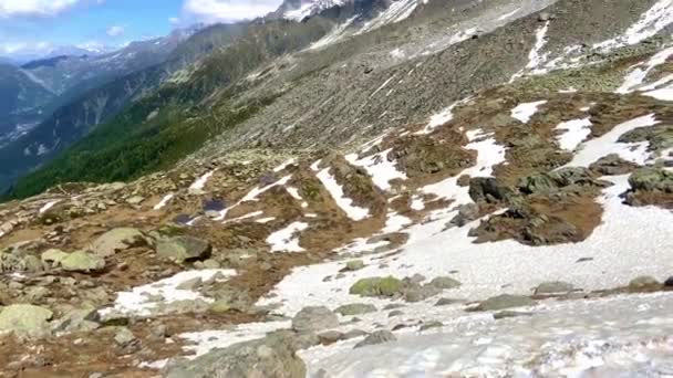Hegyi Táj Terv Aiguille Chamonix Franciaország Dönthető Fel — Stock videók