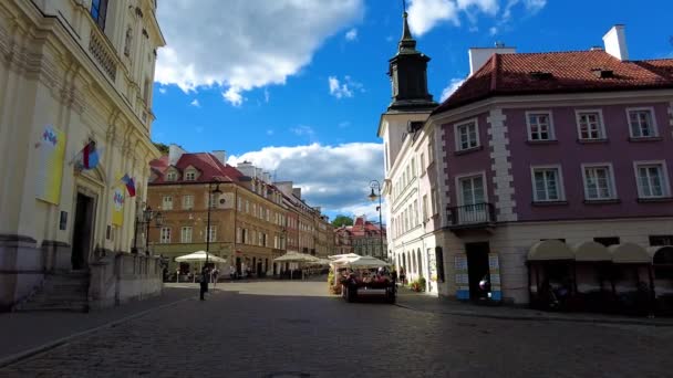 Szenische Ansichten Historischen Stadtzentrum Der Warschauer Altstadt Polen Weitschuss — Stockvideo