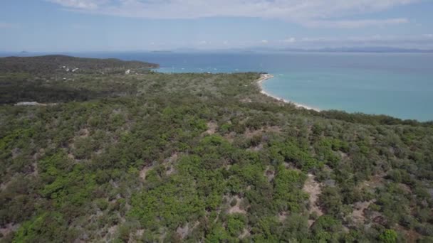 Türkiser Tropischer Ozean Und Vegetation Great Keppel Island Yeppoon Queensland — Stockvideo