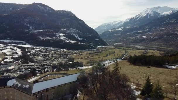 Festung Mont Dauphin Von Französischen Alpen Umgeben — Stockvideo