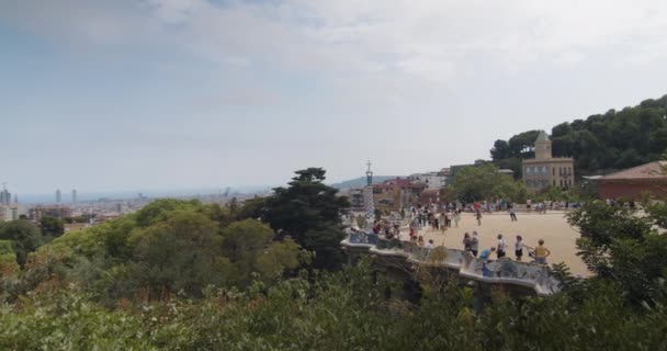 Sommertage Barcelona Spanien Blick Vom Park Güell — Stockvideo