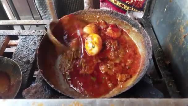 Sauce Anda Curry Egg Masala Est Populaire Inde Spécial Faisant — Video