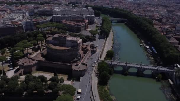 Castel Sant Angelo Roma Italia Pemandangan Dari Udara Sant Angelo — Stok Video