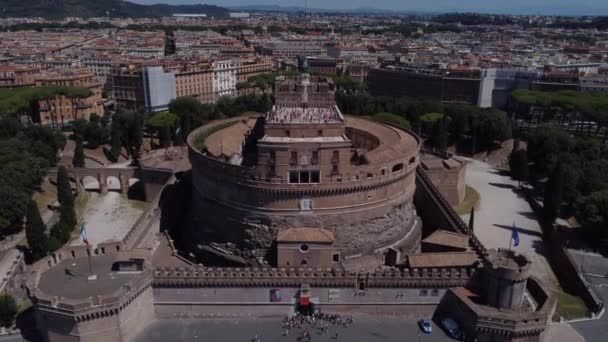 Castel Sant Angelo Roma Italia Una Vista Desde Aire Castillo — Vídeo de stock