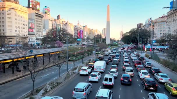 Peak Hours Wildest Avenue World Work Car Traffics Major Thoroughfare — Stock Video