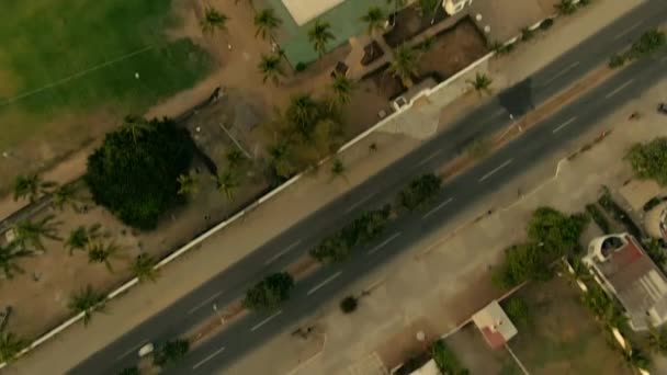 Flying Coastline Manzanillo Colima Mexico White Farmhouses Gran Festivall Hotel — Stock video