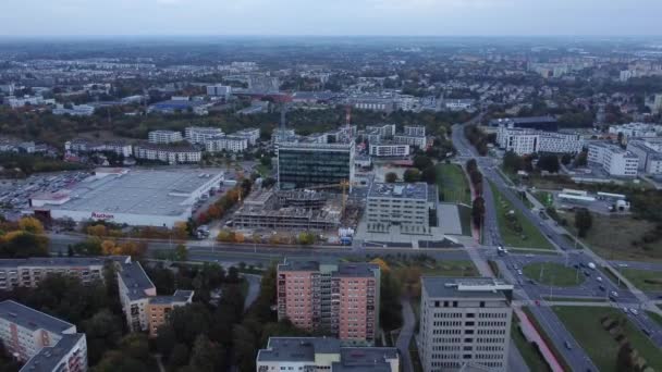 Egy Drón Videó Lengyelországi Lublinban Lévő Városról — Stock videók