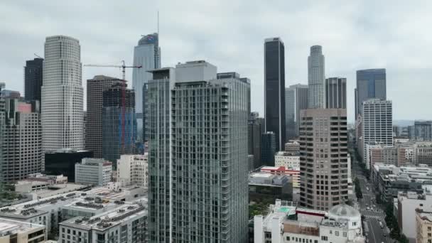 Съёмки Воздуха Центре Лос Анджелеса — стоковое видео