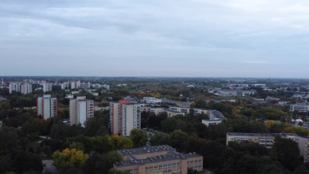 Sebuah Video Drone Kota Apartemen Lublin Polandia — Stok Video