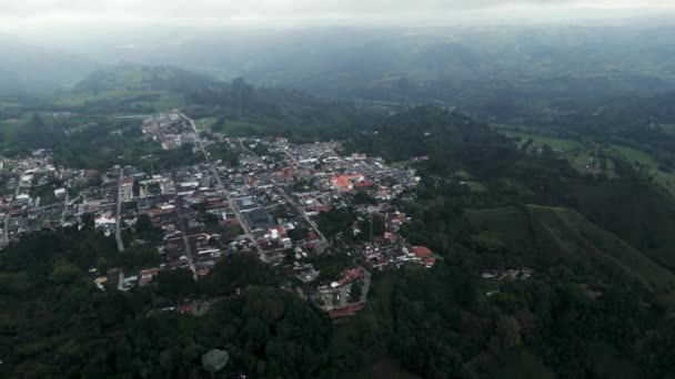 Літаючи Над Саленто Біля Лісу Долина Кокора Кавових Плантацій Колумбійського — стокове відео