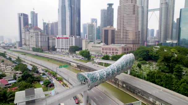 Moderní Most Pintasan Saloma Kuala Lumpur Orbita Dronů — Stock video