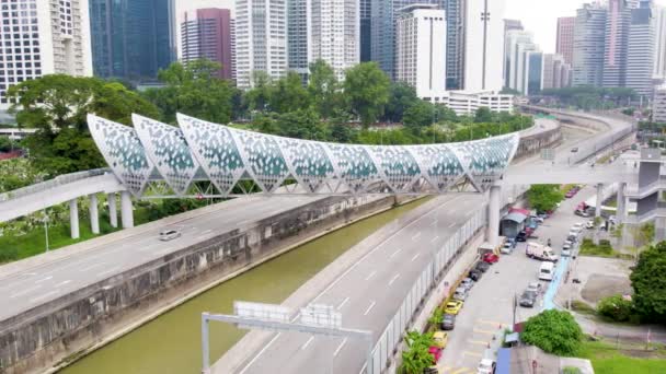 Pintasan Saloma Köprüsü Malezya Nın Başkenti Kuala Lumpur Ünlü Bir — Stok video