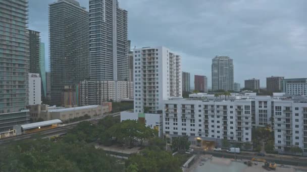 Regard Vers Sud Dans Laps Temps Centre Ville Miami Quartier — Video