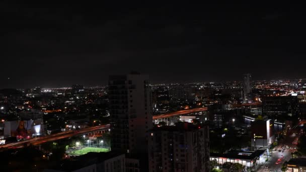 Interstate Der Nacht Wie Man Zeitraffer Vom Finanzviertel Miami Aus — Stockvideo
